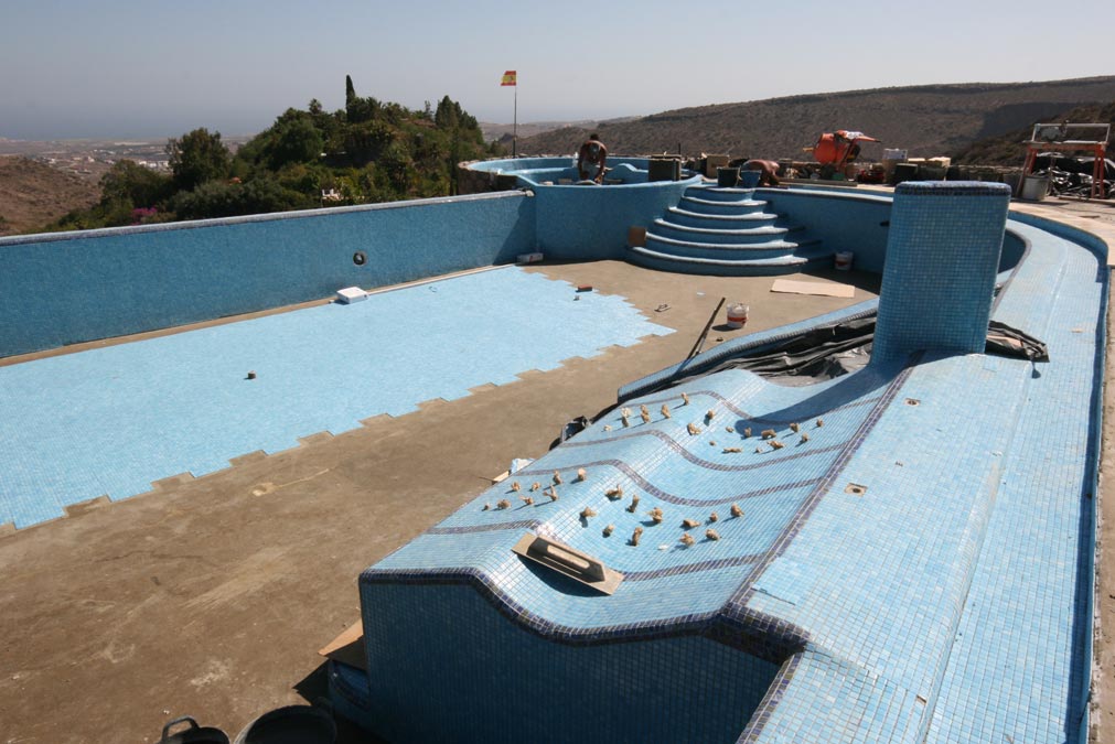 Mosaik Bodenfläche und Attraktionen 