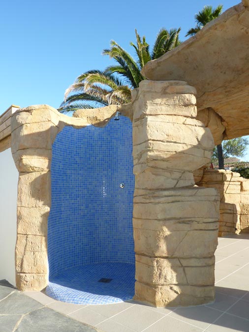 Ducha exterior mosaicos