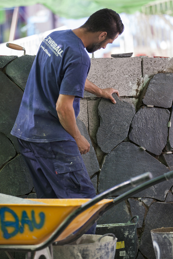 Naturstein Verkleidung der Mauer